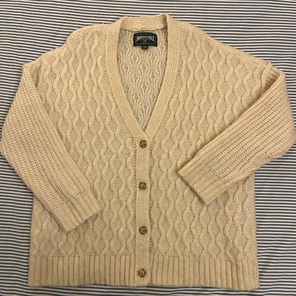 American Eagle Outfitters Cream Knit Sweater